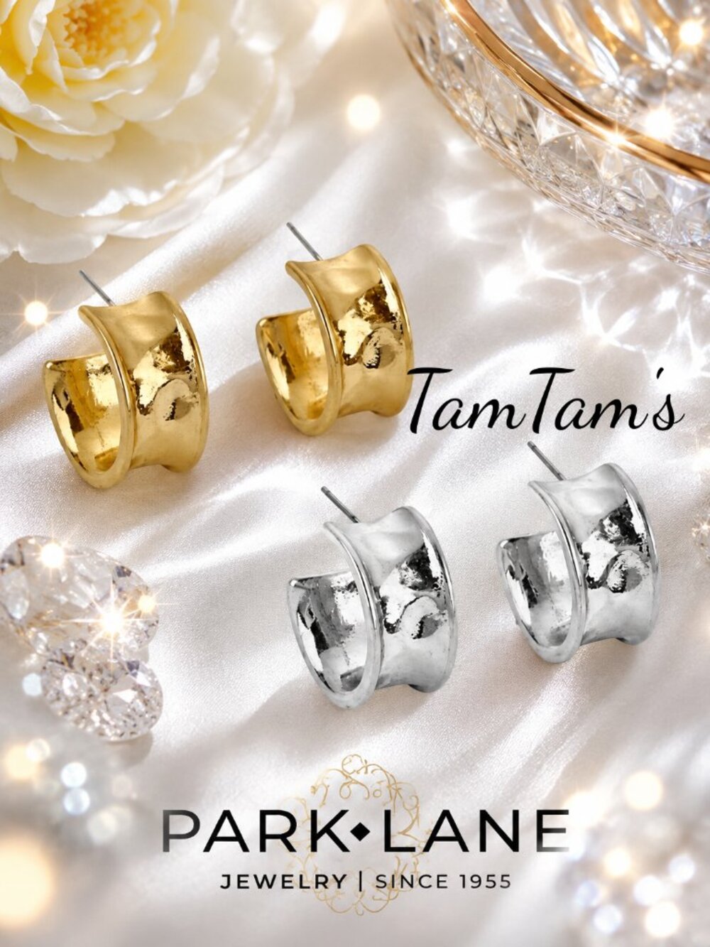 Park Lane Bliss Chunky Hoop Earrings Silver or Gold